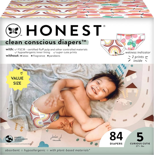 Honest Co. Plant-Based Diapers | Sustainable & Fun Prints | Size 5