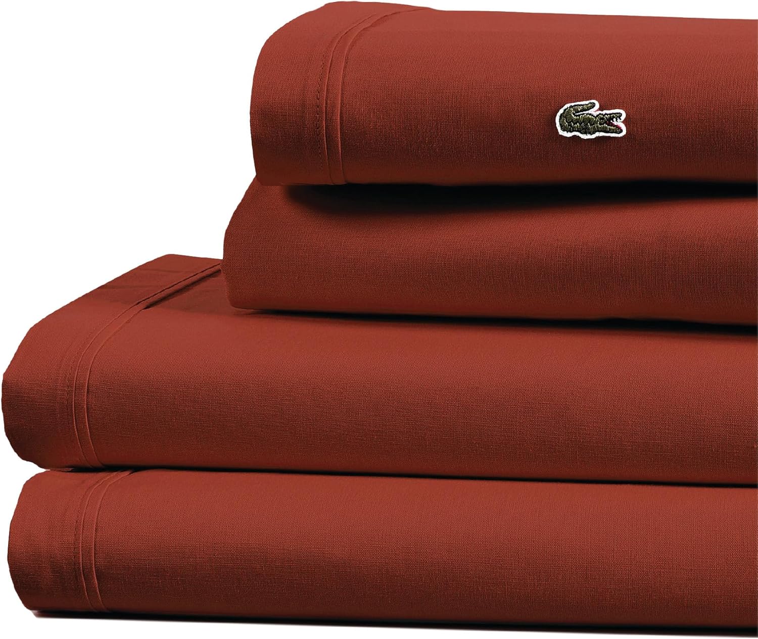 Lacoste 100% Cotton Percale 4-Piece Sheet Set for Comfort