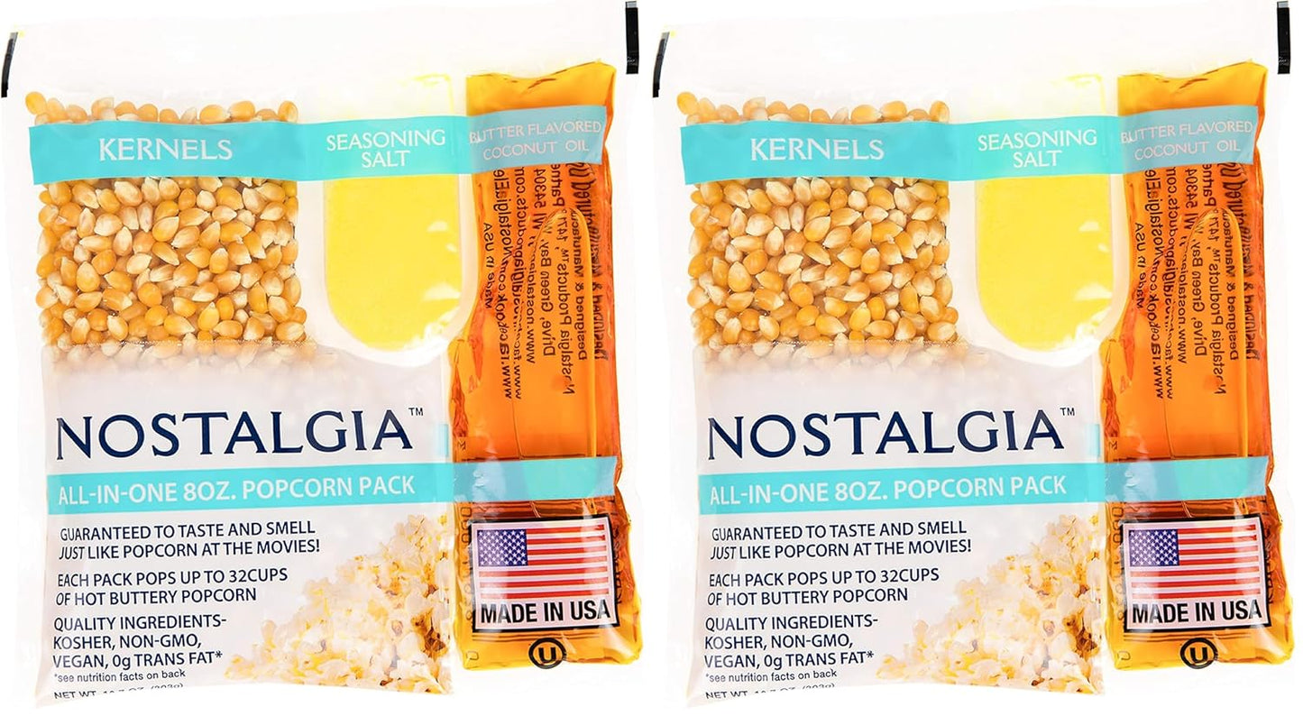 Nostalgia Premium 8-Ounce Popcorn Packs for Movie Theater Taste