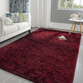 Pettop Fluffy Burgundy Rug 5x8 ft - Super Soft Shaggy Plush