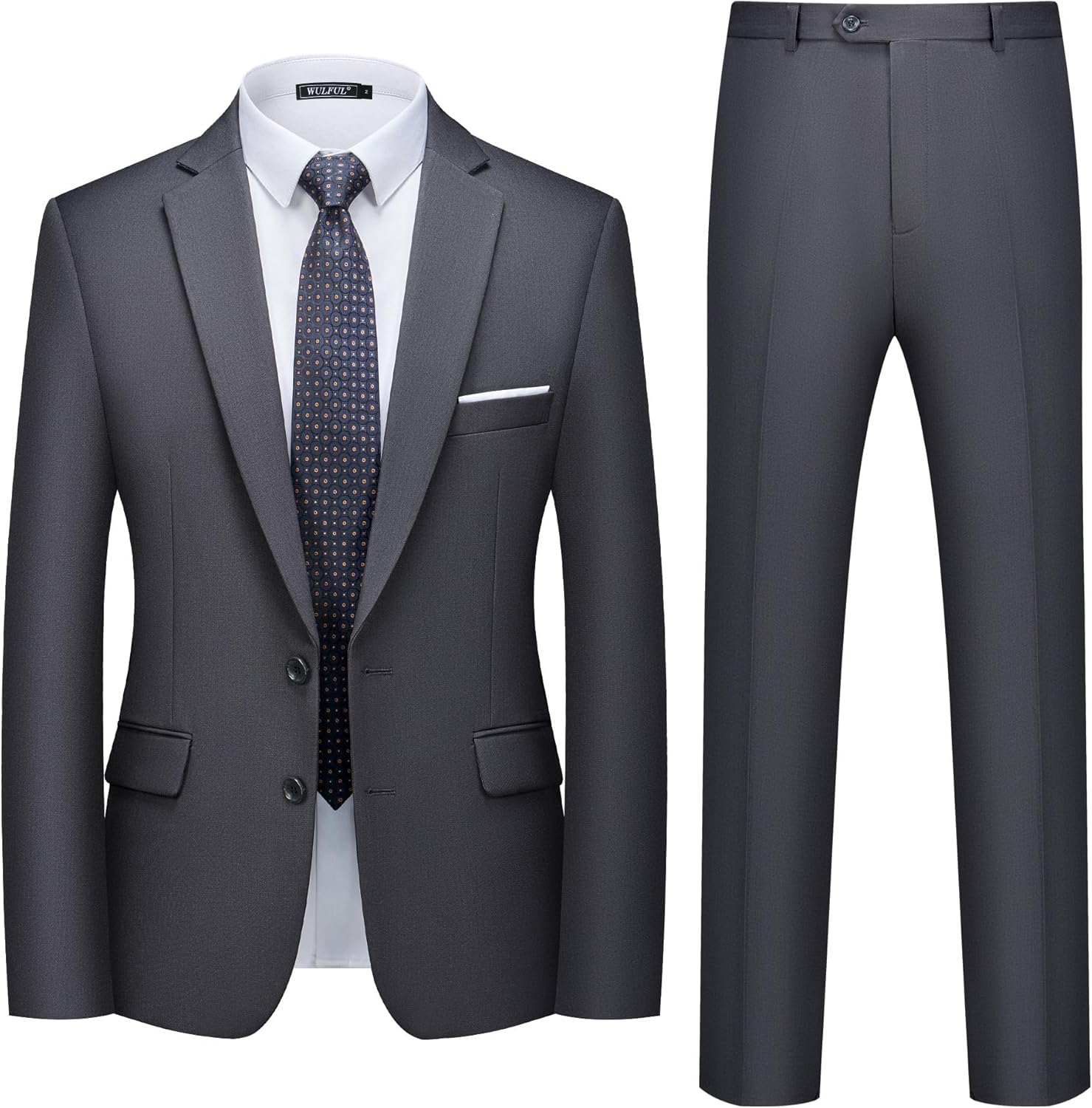 WULFUL Men's 2 Piece Suits for Weddings, Parties, and Business