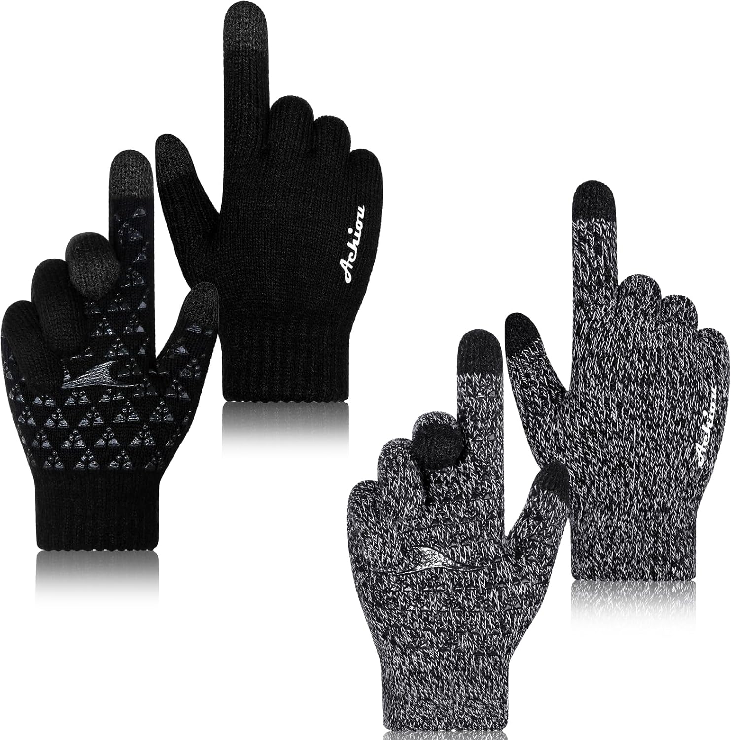 Achiou Winter Gloves: Touch Screen Texting + Warmth