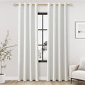 Ivory Linen Blackout Curtains 80 Length 2 Panels Set - Full Room
