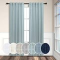Pitalk Aqua Curtains 38 in Wide 2-Panel Semi Sheer Linen Blend - Light