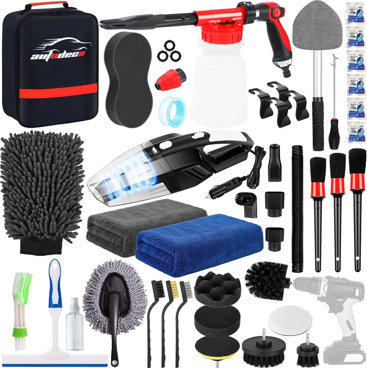 AUTODECO 40Pcs Car Wash Detailing Kit for Complete Cleaning