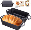 Cast Iron Bread Loaf Pan with Lid 9x5 in - Even Heat for Sourdough