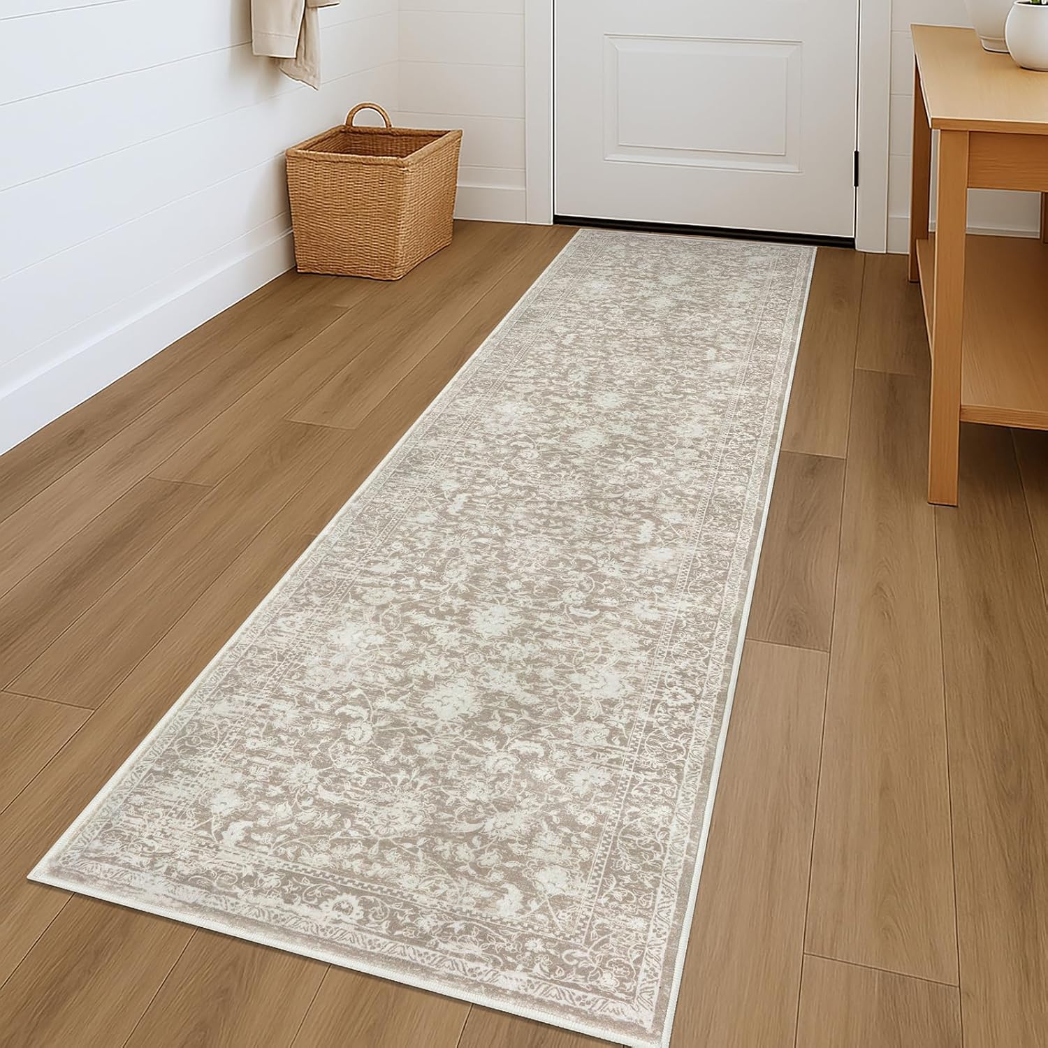 KILOCOCO Hallway Runner 2x7 Rug for Vintage Floral Style