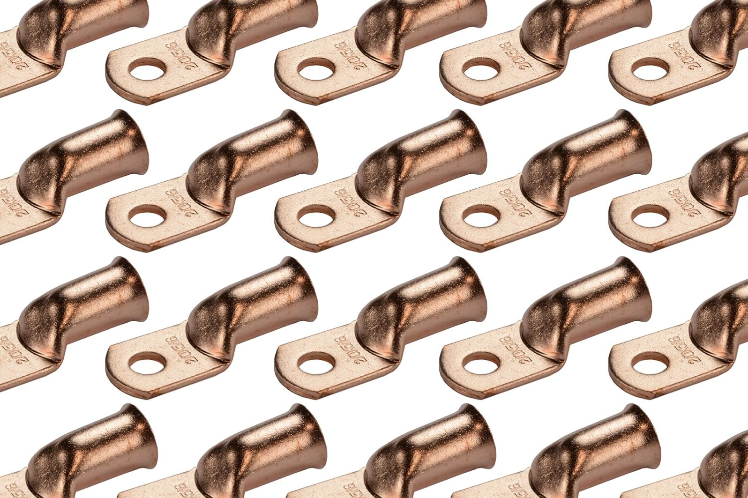 TEMCo 25 Pack Bare Copper Welding Battery Cable Ends for Durability