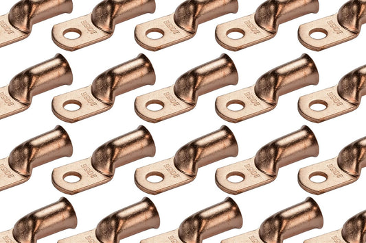 TEMCo 25 Pack Bare Copper Welding Battery Cable Ends for Durability