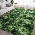 Fluffy Dark Green Area Rug 5x8 - Ultra Soft Plush Shaggy Bedside Rug