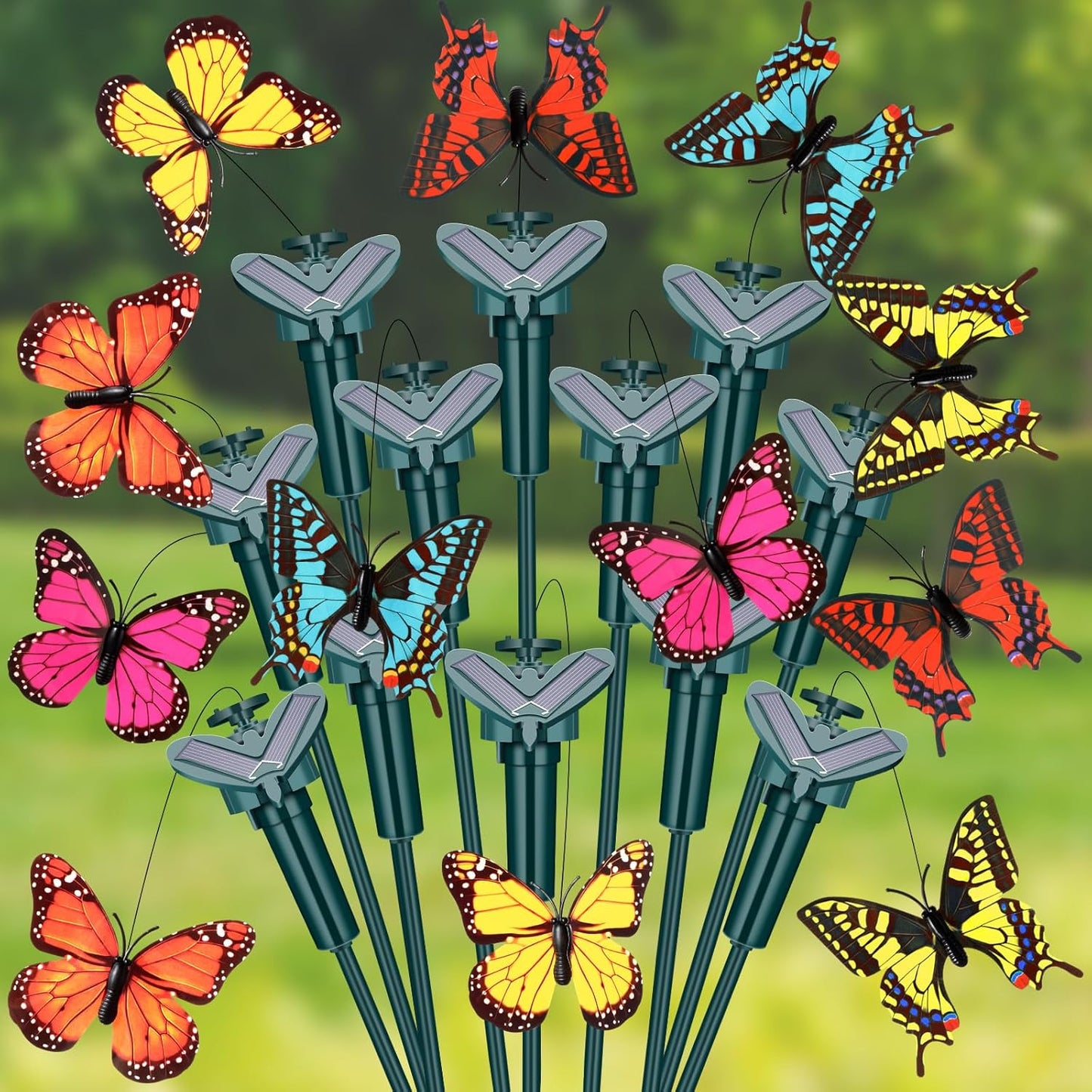 12 Pcs Solar Flying Butterflies for Vibrant Garden Decor