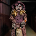 4FT Halloween Animatronic Creepy Doll Skull with Lighted Eyes