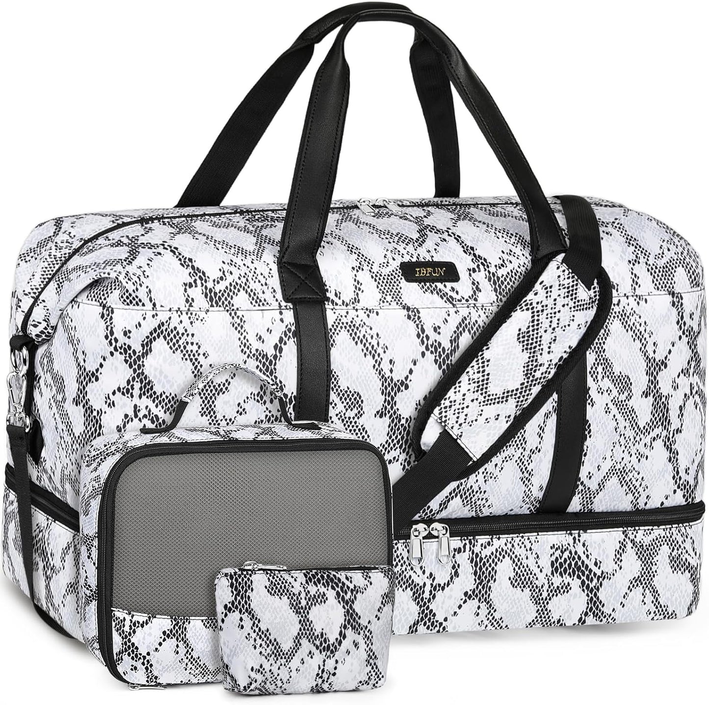 IBFUN Weekender Bags for Women with Shoe Compartment Set