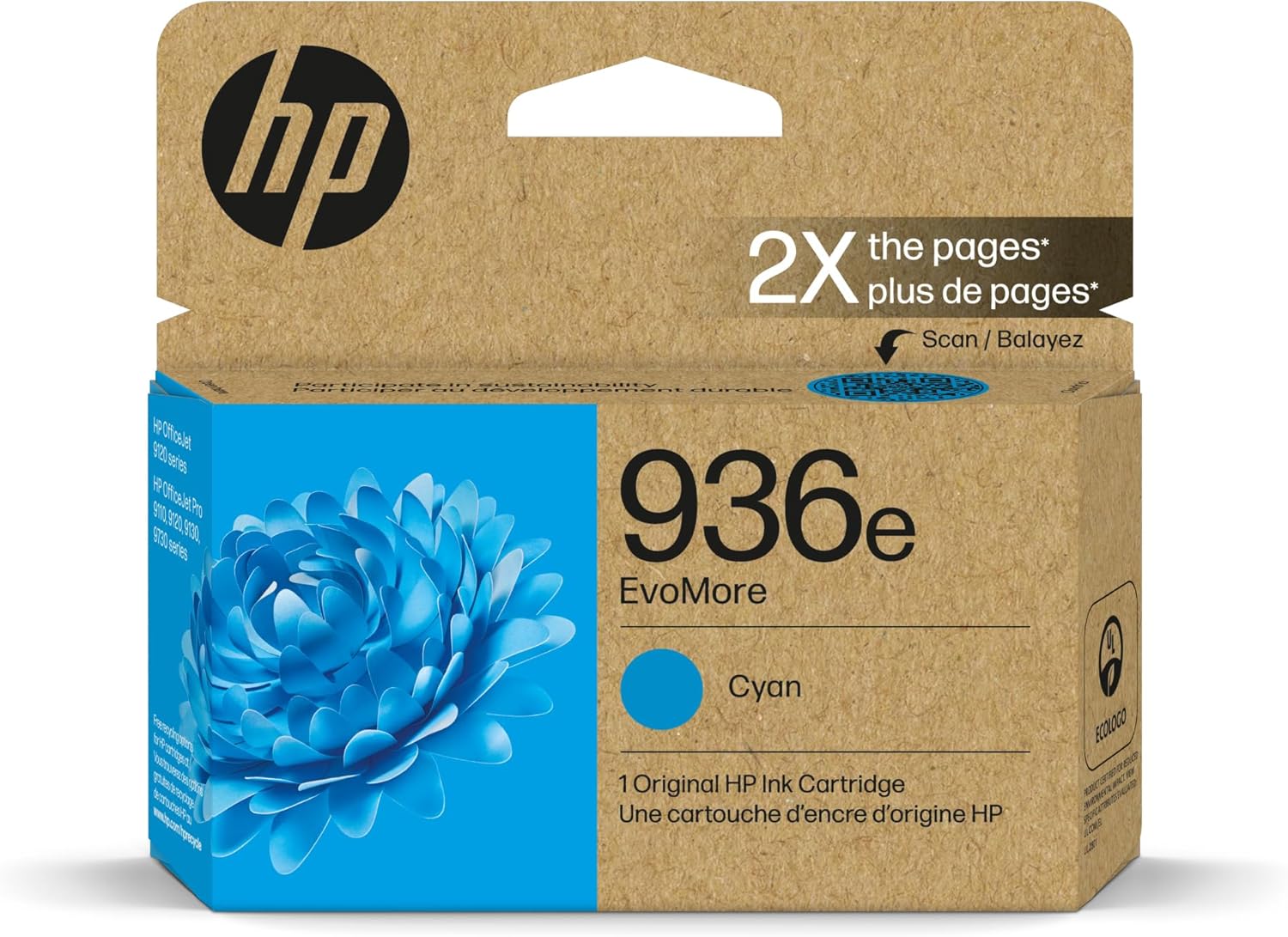 HP 936e Cyan EvoMore Ink Cartridge for OfficeJet Printers