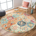 Moroccan Trellis Washable Round Rug 4ft - Ultra-Thin Non-Slip Circle