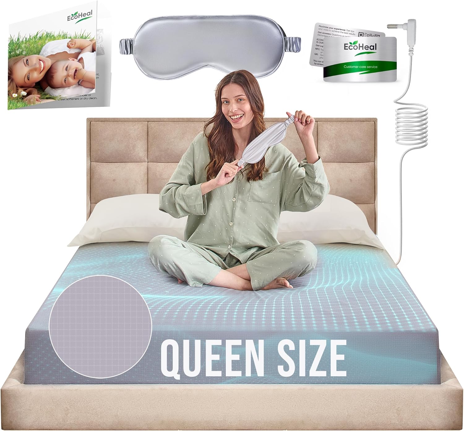 Grounding Sheets Queen for Better Sleep with Silver and Silk