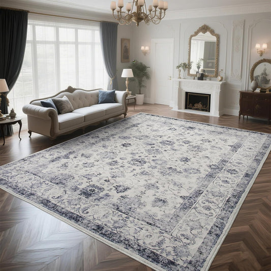 Zentavio 9x12 Washable Area Rugs for Vintage Living Rooms
