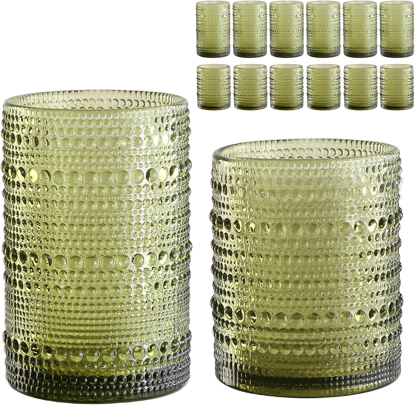 Vintage Glassware Drinking Glasses Set of 12 for All Occasions