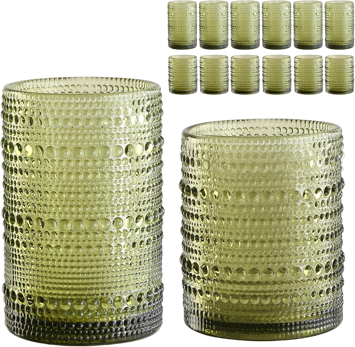 Vintage Glassware Drinking Glasses Set of 12 for All Occasions
