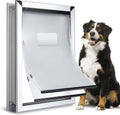 Extra Large Dog Door - Heavy Duty Aluminum Dual Flap, Lockable