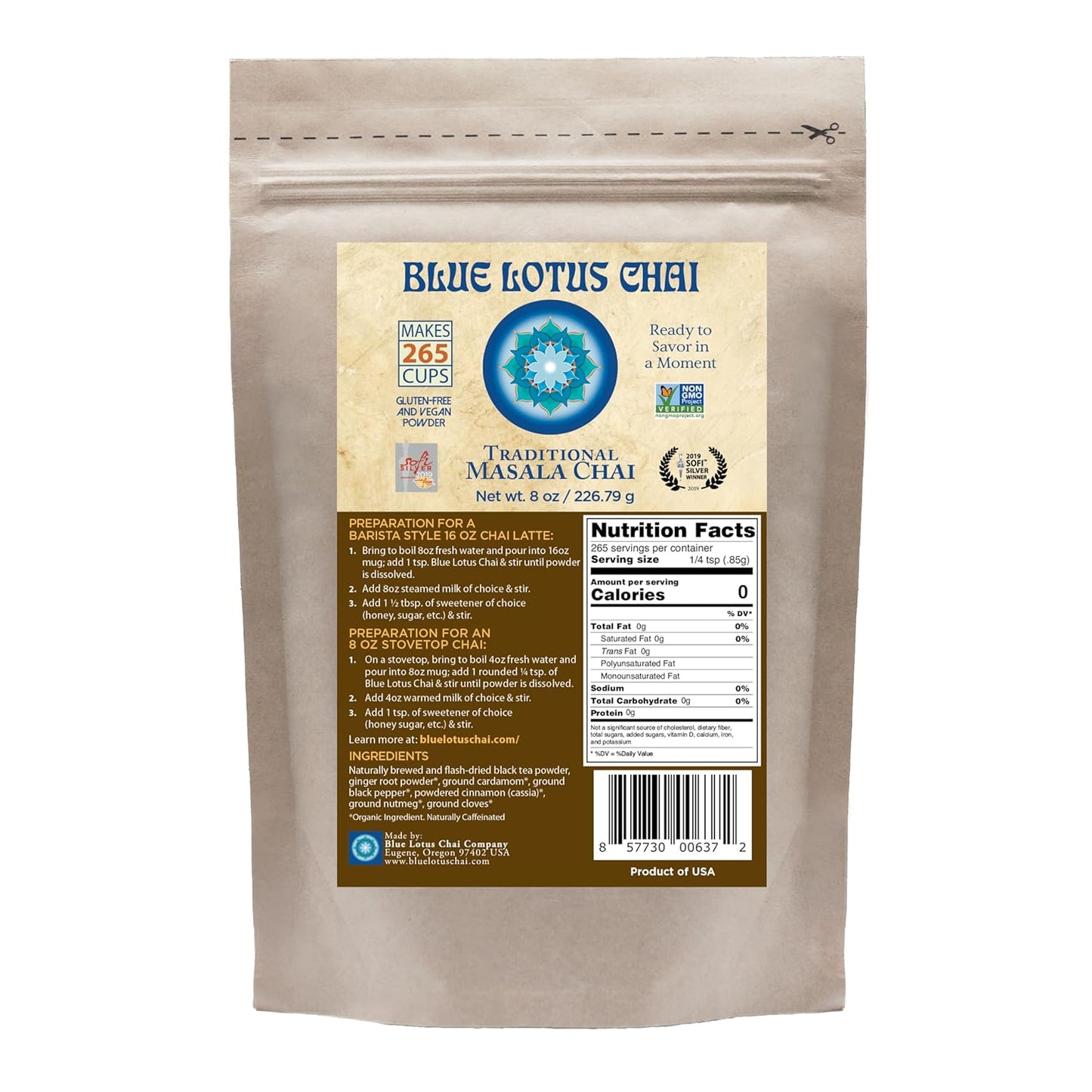 Blue Lotus Chai Traditional Masala Chai - Authentic Indian Tea
