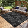 Outdoor Patio Rug 5ftx8ft Reversible Waterproof Ginkgo Leaf Design