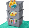 Skywin TidyFriend Stackable Open Front Storage Bins - 3 Pack