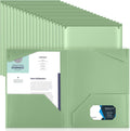 Plastic Pocket Folders 60 Pack Sage Green - Durable Organization