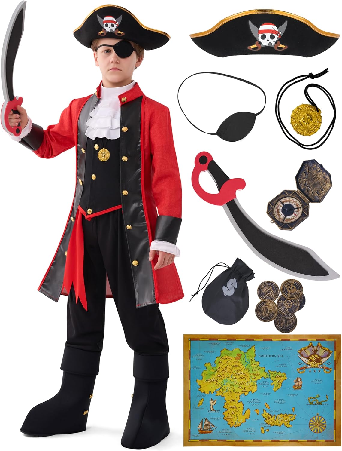 Spooktacular Creations Halloween Pirate Costume for Kids Fun