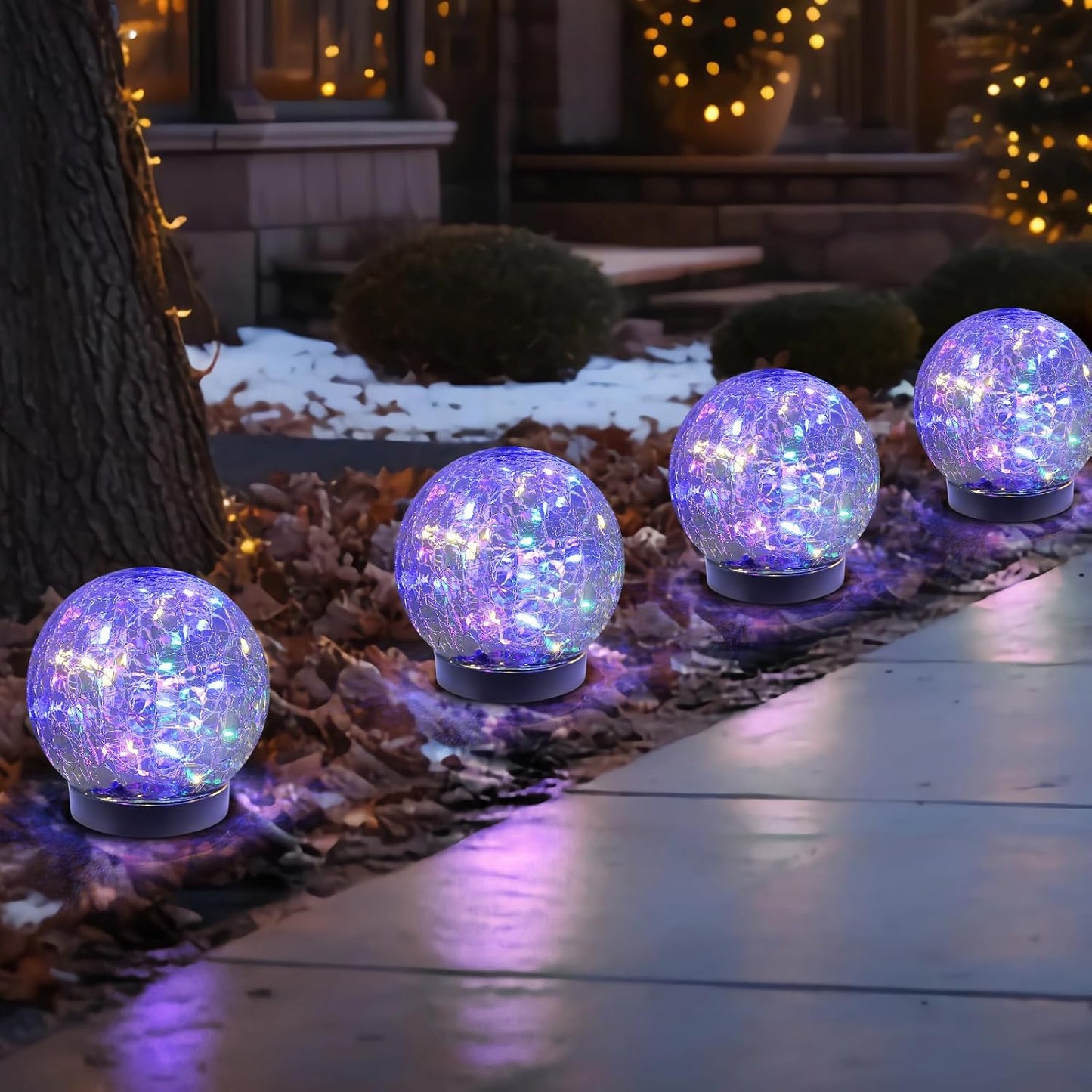 Solar Globe Lights Outdoor Waterproof for Lawn and Garden Decor