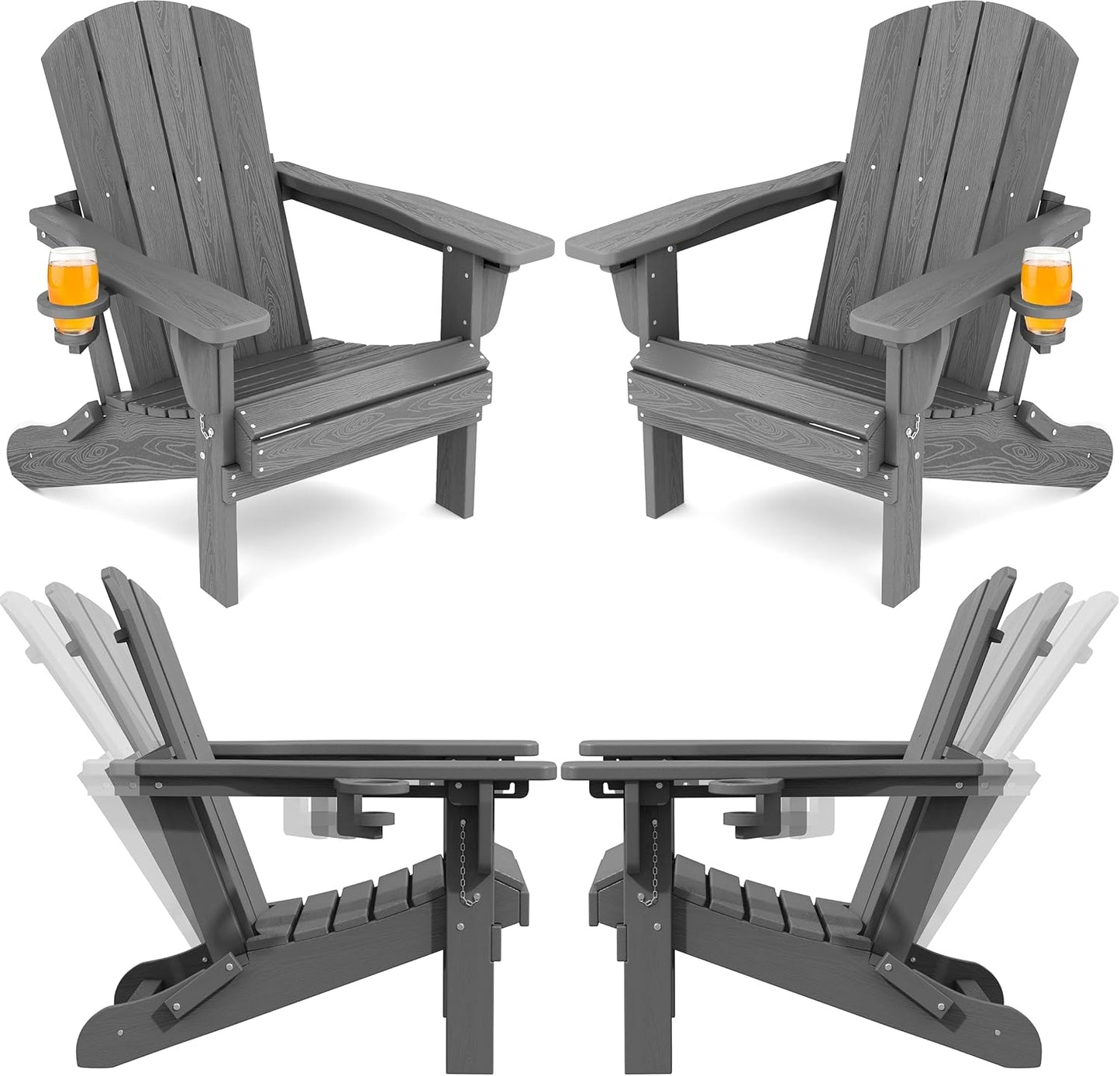 Adjustable Folding Adirondack Chair Set of 4 for Ultimate Comfort