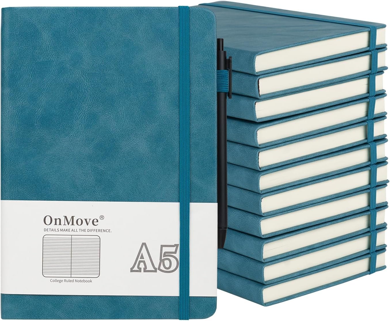 Notebooks Journal for Women Men 12 Pack Leather Hardcover A5