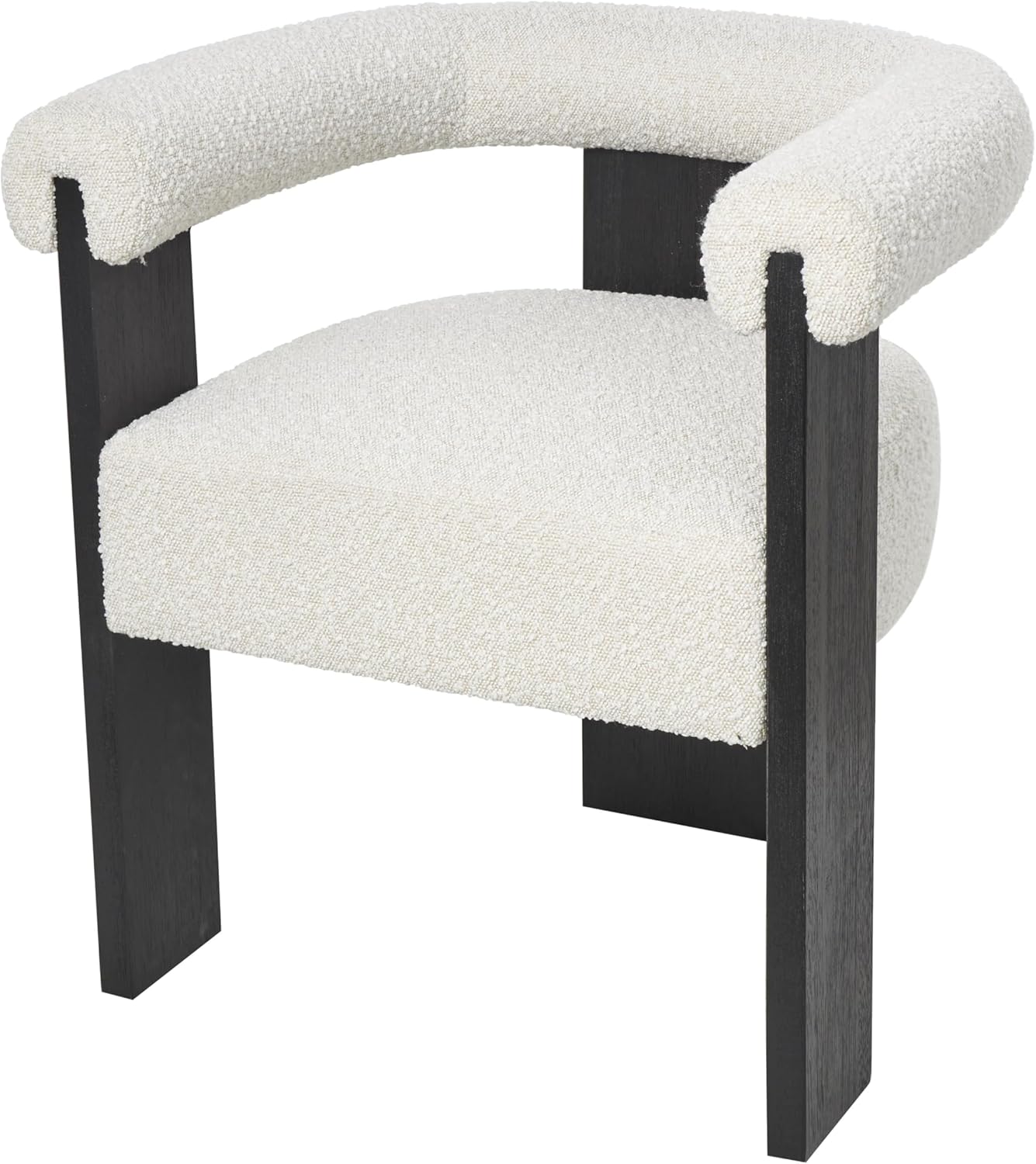 Deco 79 Mid Century Modern Boucle Accent Chair - White