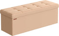 Storage Ottoman Bench 43 in Folding Storage Bench - Quick Assembly
