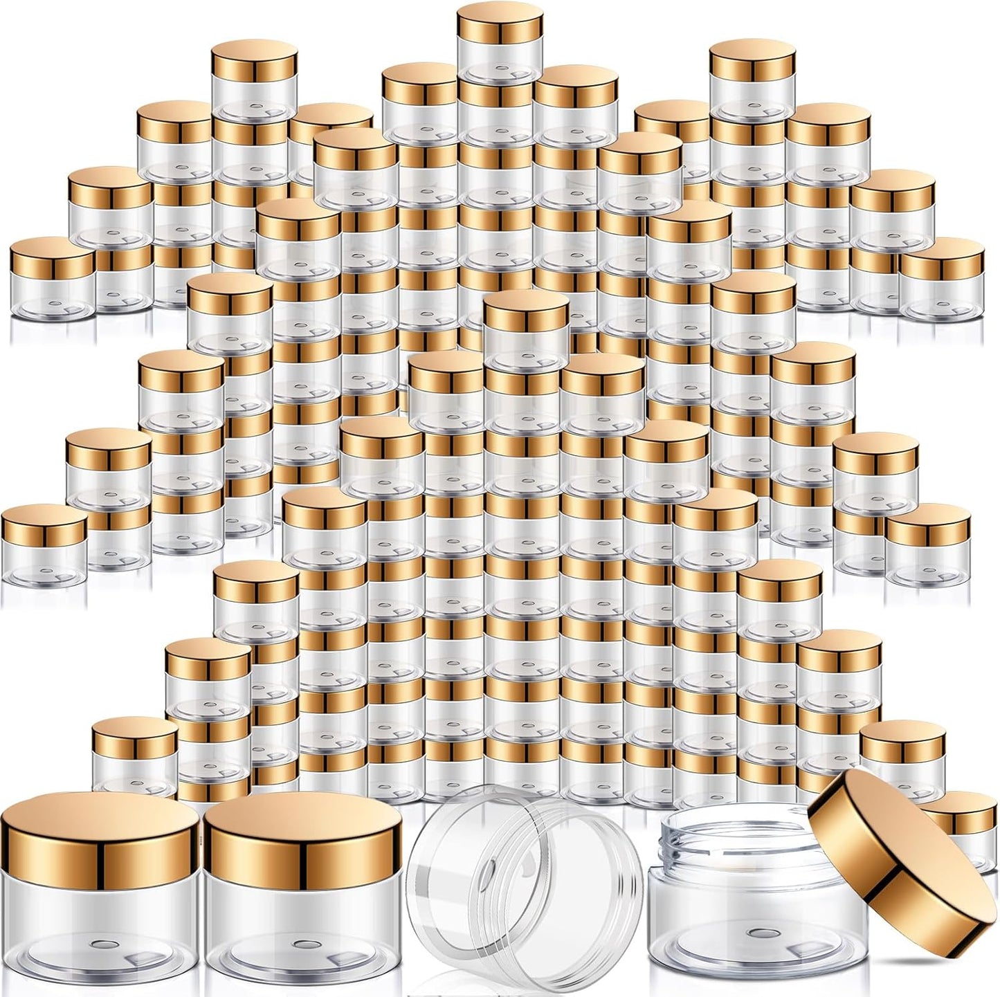 100 Pcs 1 oz Plastic Jars with Lids for Travel Storage Needs