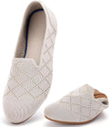 poemlady Womens Ballet Flat Shoes Knit Slip On - Breathable Comfort