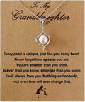 Granddaughter Necklace - Sterling Silver Pearl Keepsake for Graduation