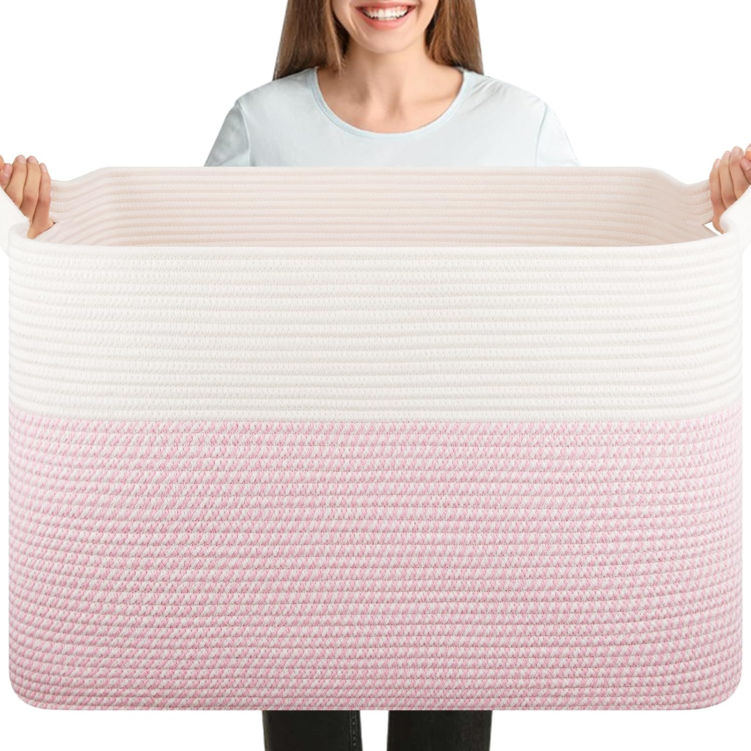 XXXL Large Blanket Basket for Living Room and Kids Storage