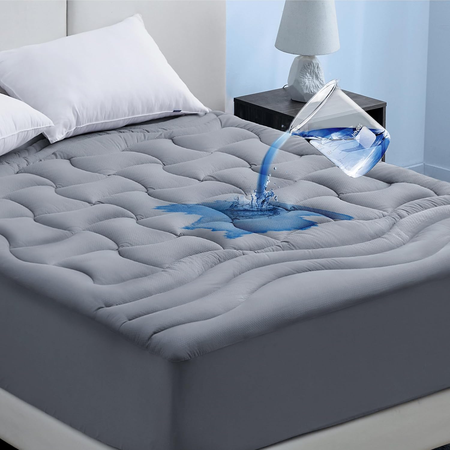 Waterproof Grey Full Size Mattress Protector for Ultimate Comfort