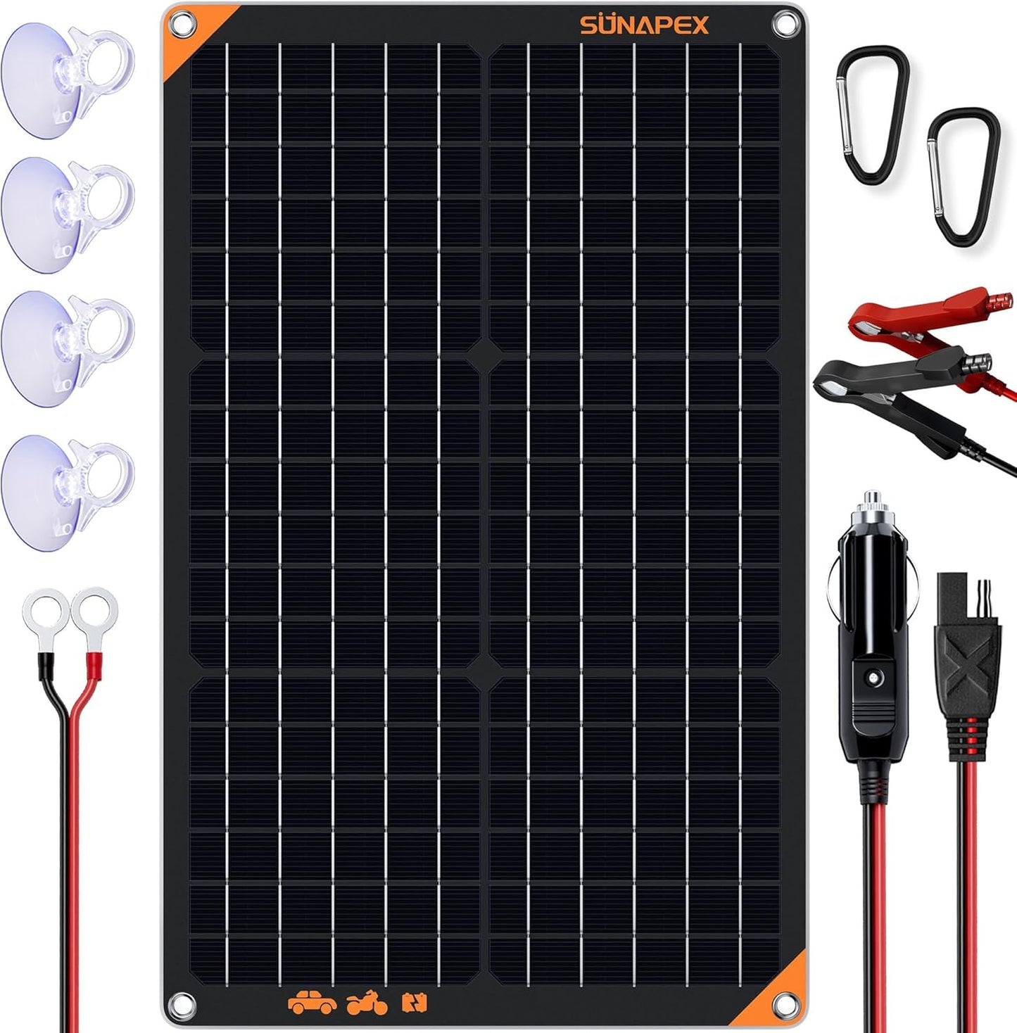 30W 12V Solar Panel Battery Charger Maintainer for Vehicles