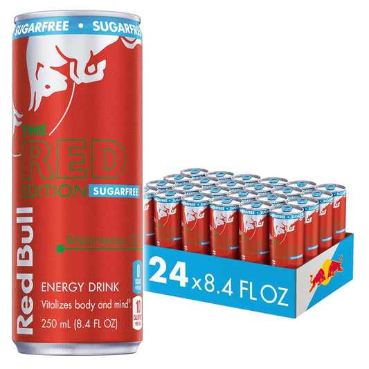 Red Bull Red Edition Sugar Free Energy Drink, Watermelon Flavor