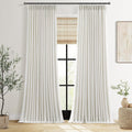 96 Inch Long Pinch Pleated Linen Curtains for Elegant Spaces
