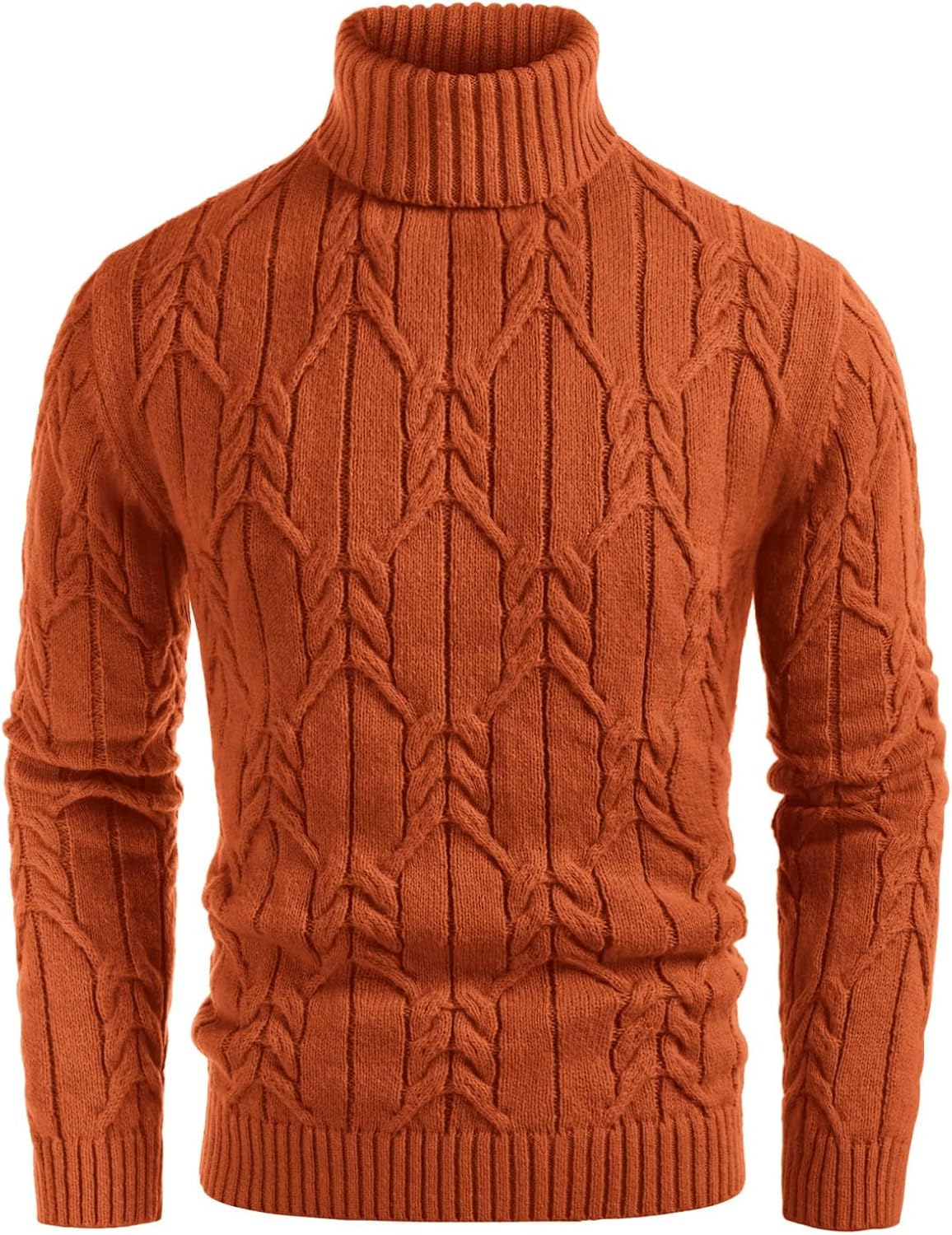 Stylish Turtleneck Sweater for Men - Cable Knit Pullover