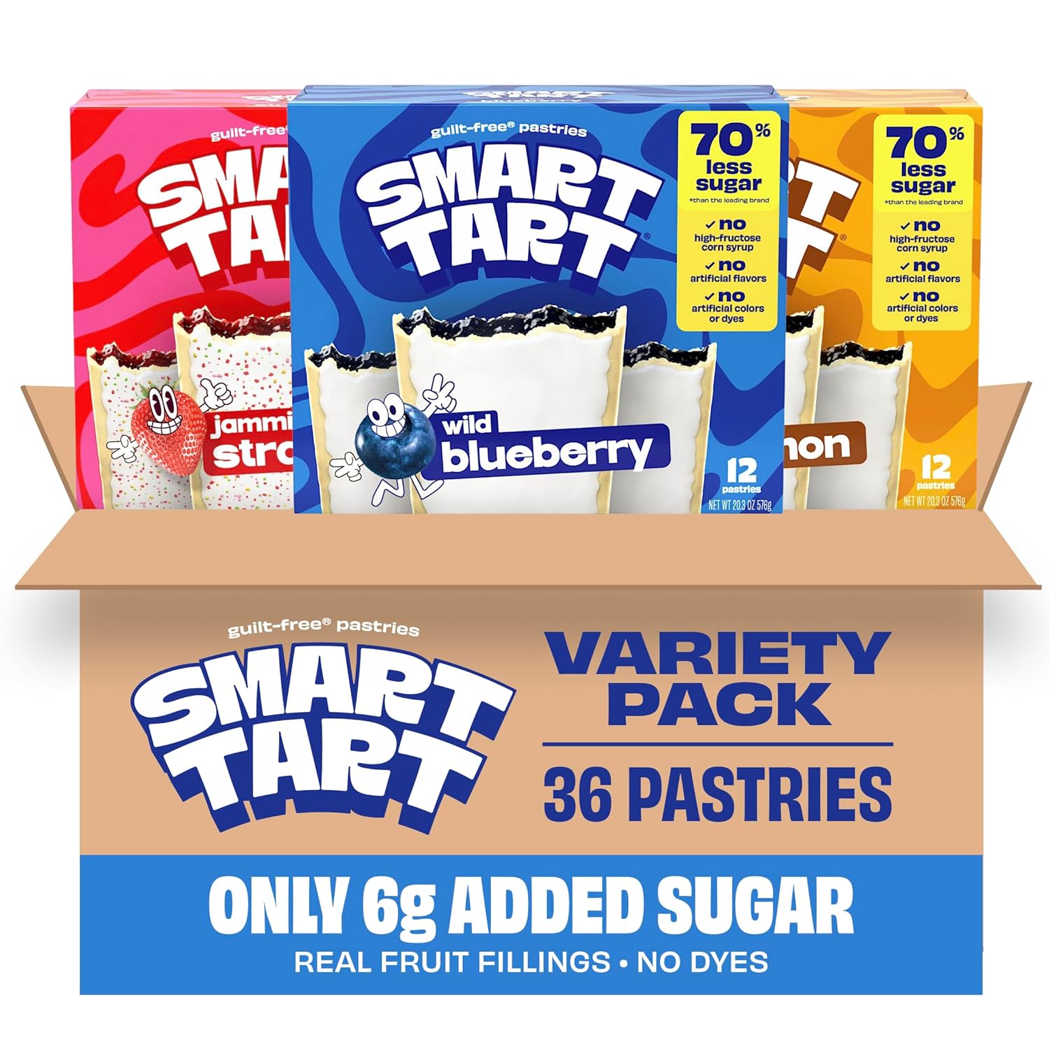 Smart Tart Toaster Pastries Variety Pack - Healthy Low Sugar Snacks