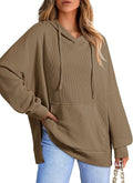 Oversized Hoodies for Women Waffle Knit Tunic - Cozy Casual Layer