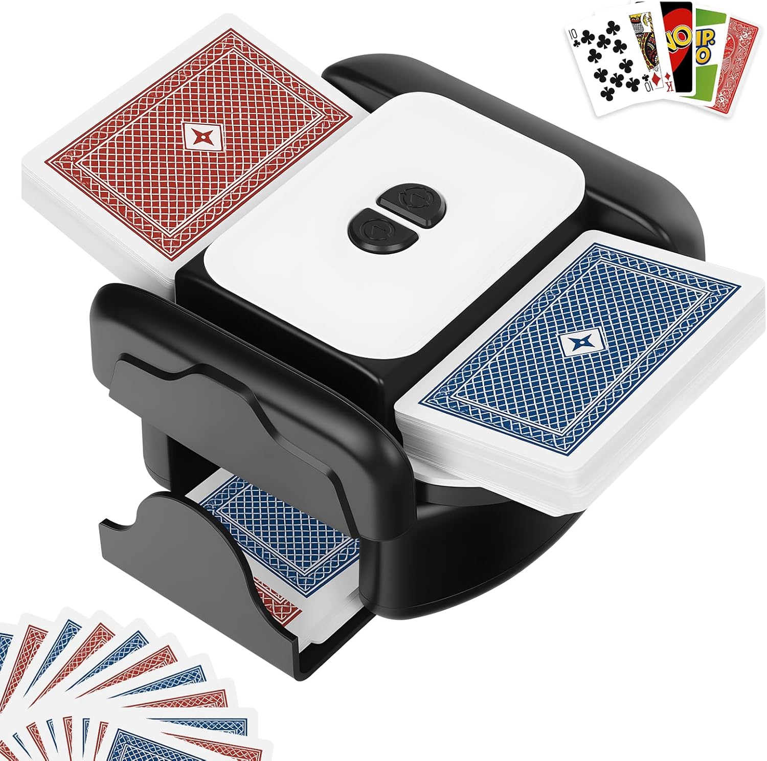 Rechargeable Automatic Card Shuffler for 12 Decks - Low Noise