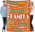 Personalized Name Blanket 50 x 60 in Flannel Throw - Color 24