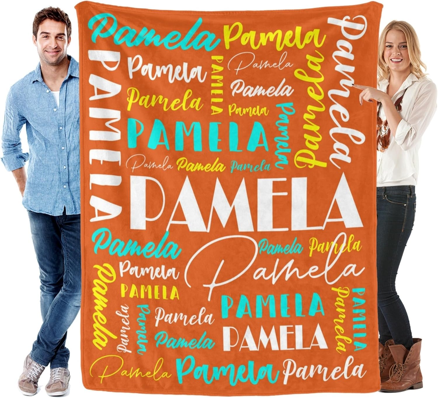 Personalized Name Blanket for Adults and Kids - Custom Flannel Throw
