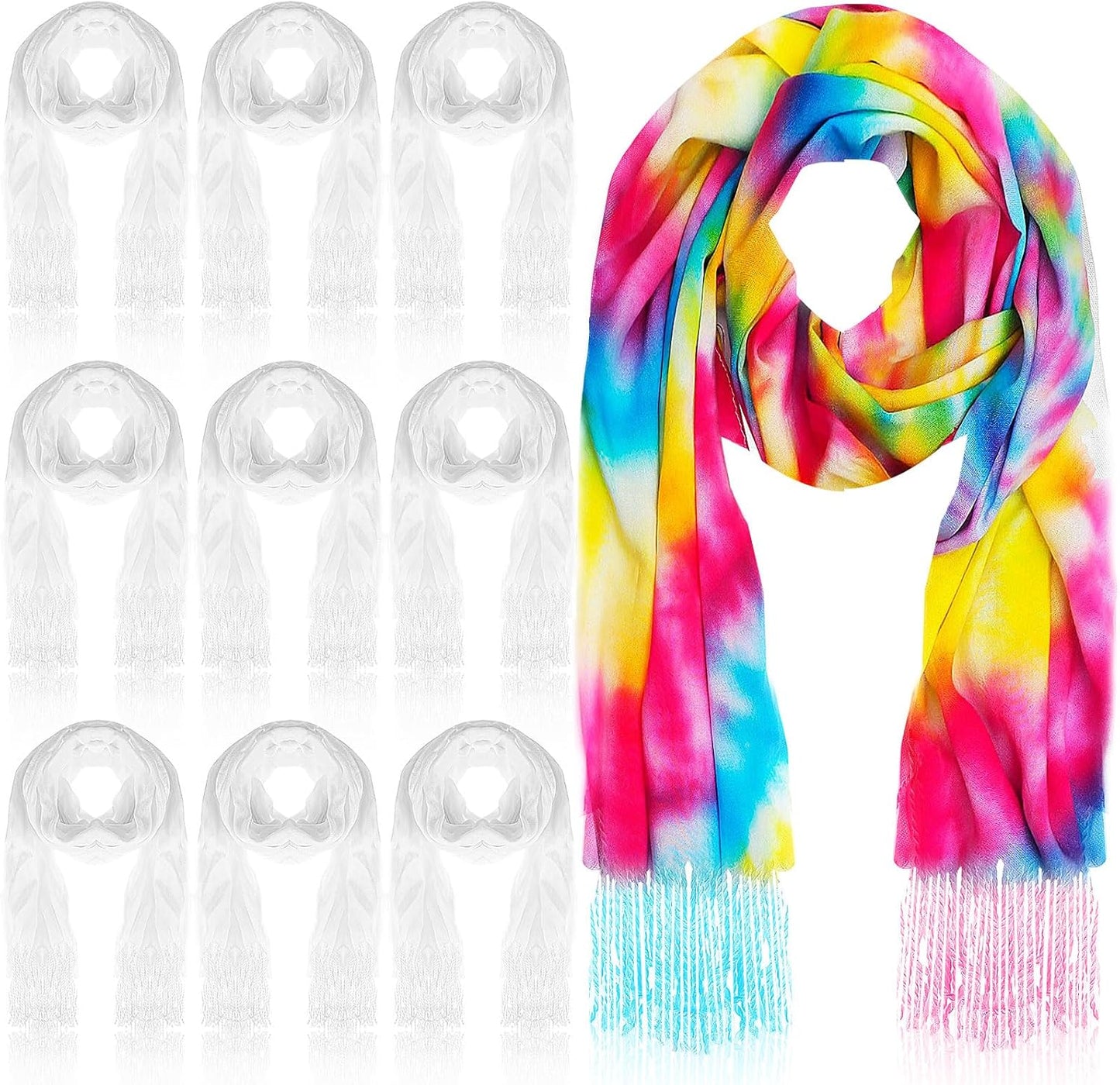 Suhine Blank White Bikini Cover Up Wraps for Creative Tie Dye