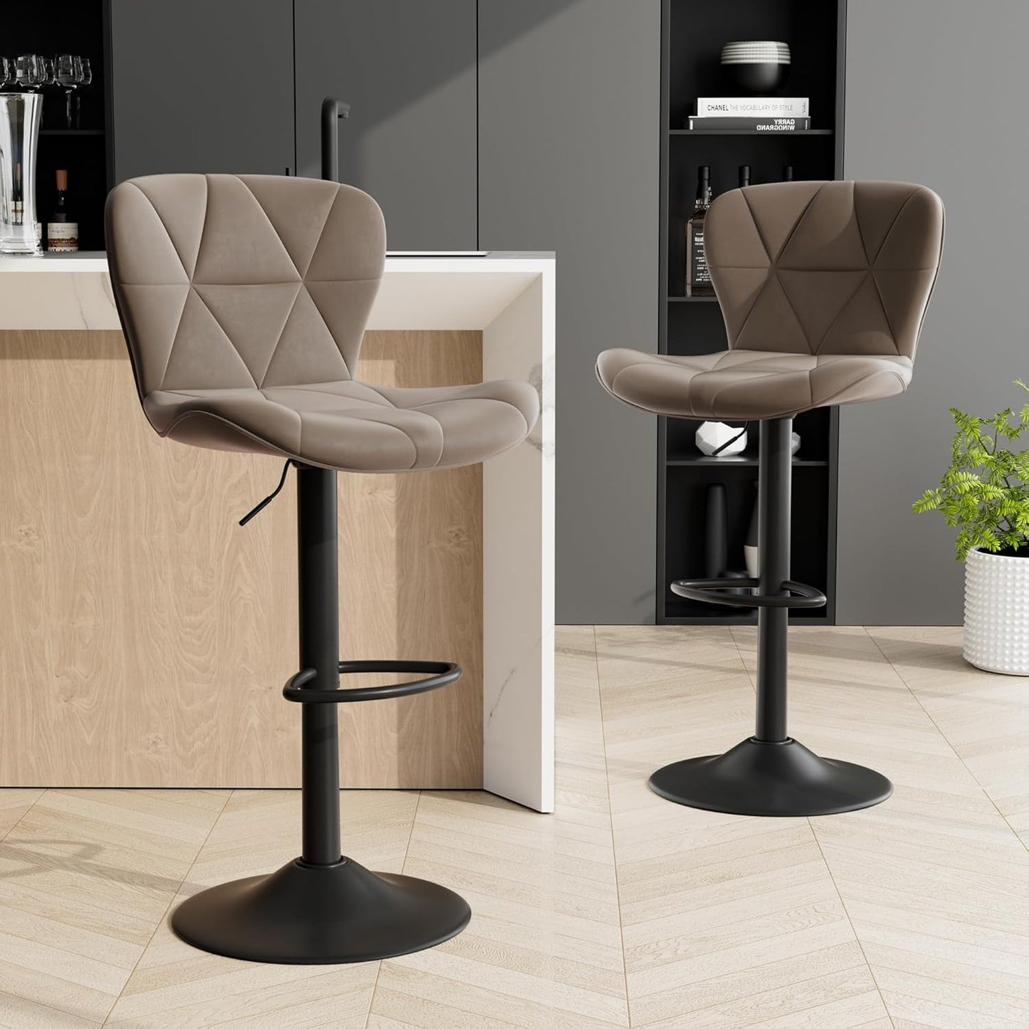 Adjustable Swivel Bar Stools Set of 2 for Kitchen Island